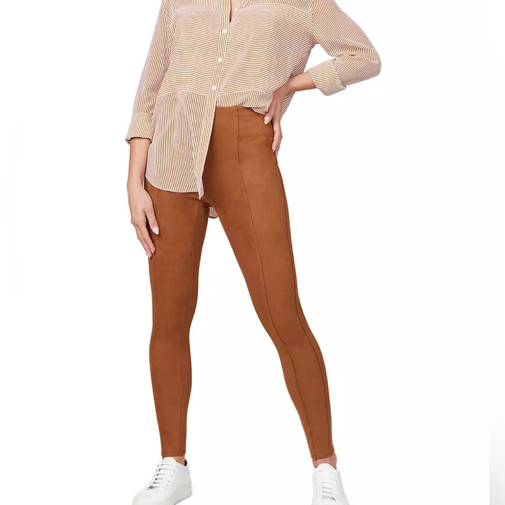 NWT SPANX Faux Suede Leggings Rich Caramel M